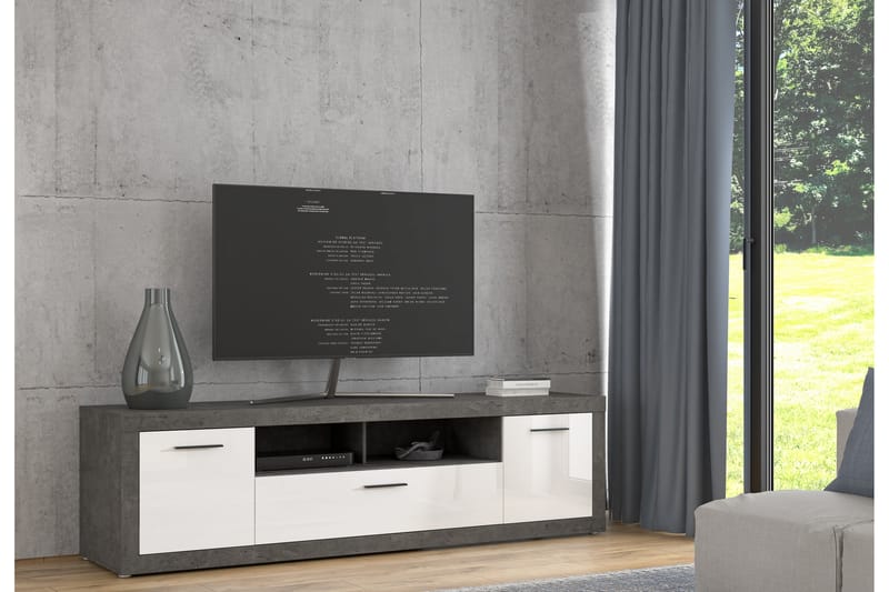 Kranea Tv-benk 213 cm - Grå/Hvit - Møbler - Mediamøbel & tv møbel - TV-benk & mediabenk