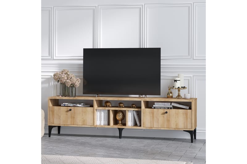 Lanzano TV-benk 180 cm - Natur - Møbler - Medie- & TV-møbler - TV-benk & mediabenk