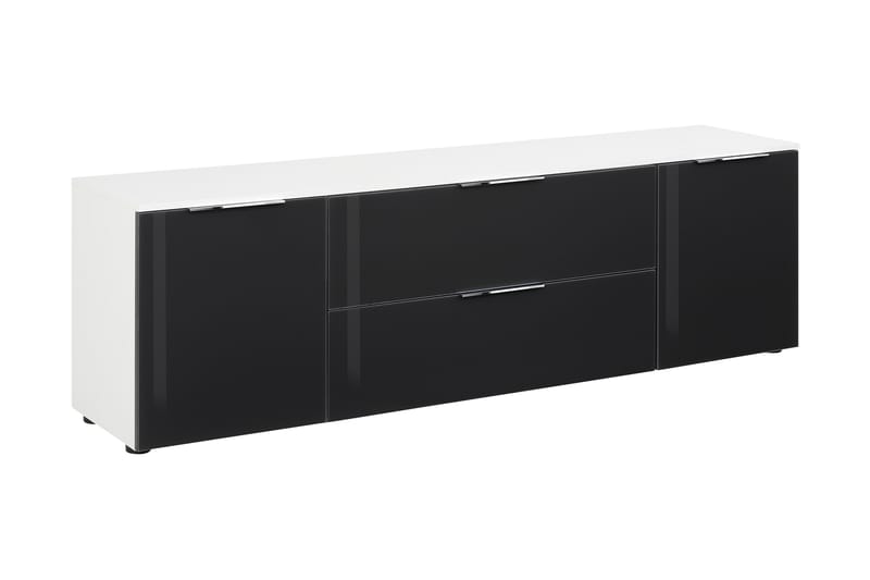 Laufeld Tv-Benk 180.4X55 Cm - Lysbrun|Hvit Glass - Møbler - Medie- & TV-møbler - TV-benk & mediabenk