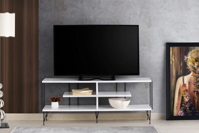 Leopoldis Tv-benk 120 cm - Hvit - Møbler - Medie- & TV-møbler - TV-benk & mediabenk
