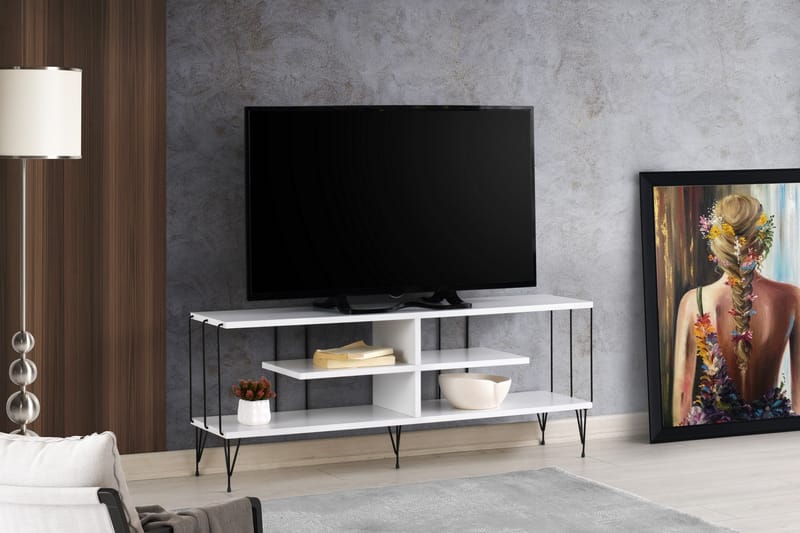 Leopoldis Tv-benk 120 cm - Hvit - Møbler - Mediamøbel & tv møbel - TV-benk & mediabenk