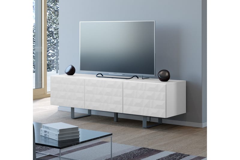 Lerhaga TV-Benk 165 cm - Hvit - Møbler - Bord - Avlastningsbord - Konsollbord