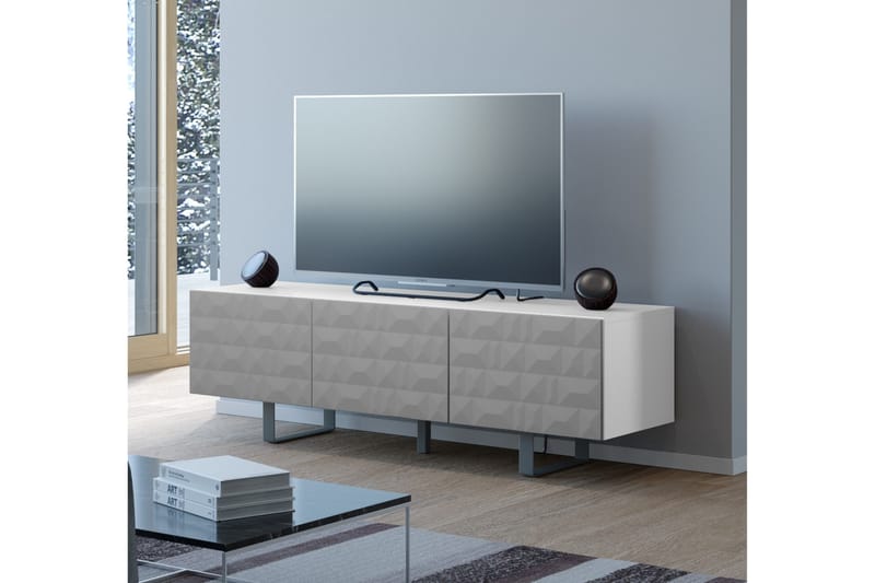 Lerhaga TV-Benk 165 cm - Hvit/Grå - Oppbevaring - Oppbevaringsmøbler - Kommode