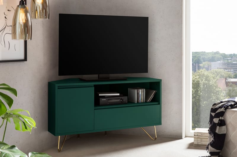Lottano Tv-benk 50x100 cm - Grønn/Messing - Møbler - Mediamøbel & tv møbel - TV-benk & mediabenk