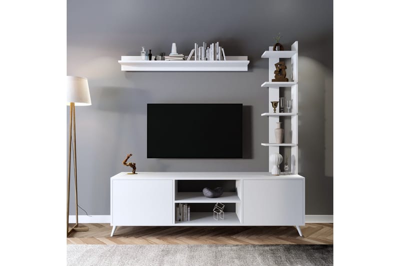 Milandes TV-benk 180 cm - Hvit - Møbler - Mediamøbel & tv møbel - TV-benk & mediabenk