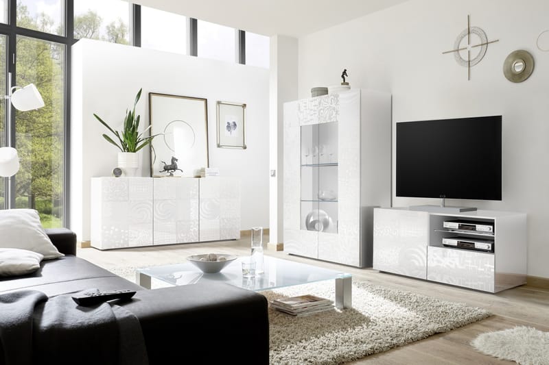 Mironne TV-benk 122 cm - Hvit - Møbler - Mediamøbel & tv møbel - TV-benk & mediabenk
