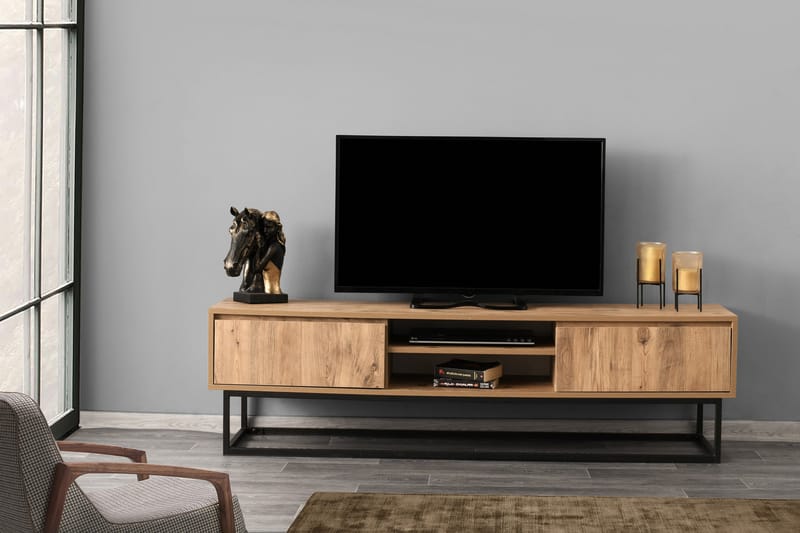 Myrvallen TV-Benk 180 cm - Svart/Brun - Møbler - Medie- & TV-møbler - TV-benk & mediabenk