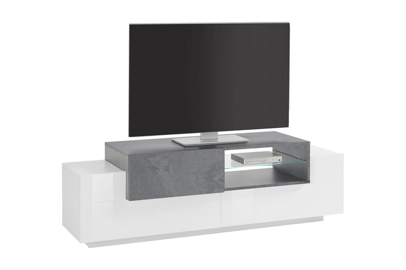 Newcoro Tv-benk 160 cm - Hvit/Antrasitt - Møbler - Mediamøbel & tv møbel - TV-benk & mediabenk