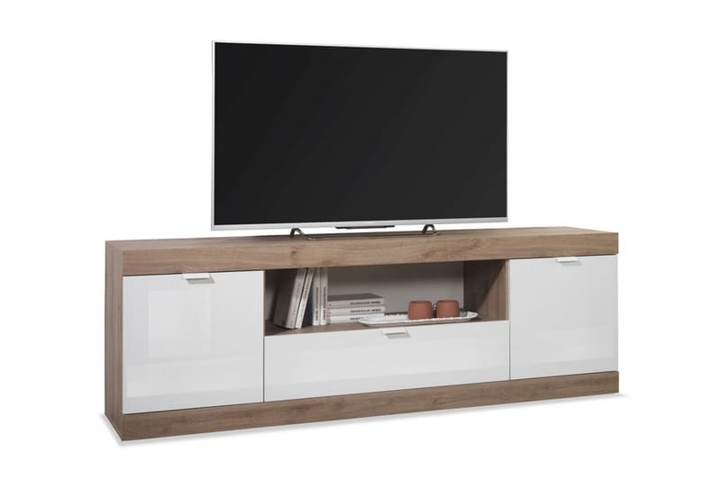 Nicery Tv-benk 180 cm - Hvit/Brun - Møbler - Mediamøbel & tv møbel - TV-benk & mediabenk