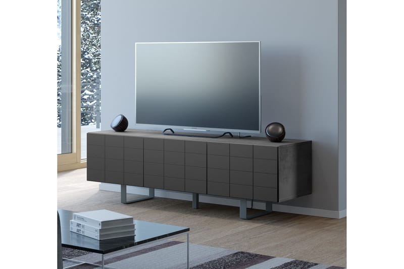 Niemis TV-Benk 165 cm - Betong|Svart - Møbler - Mediamøbel & tv møbel - TV-benk & mediabenk