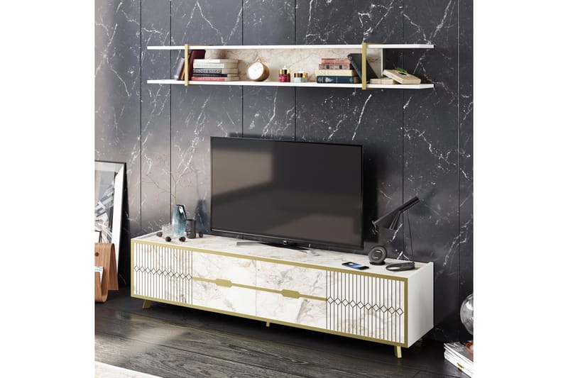 Ocotla TV-benk 180 cm - Hvit - Møbler - Mediamøbel & tv møbel - TV-benk & mediabenk