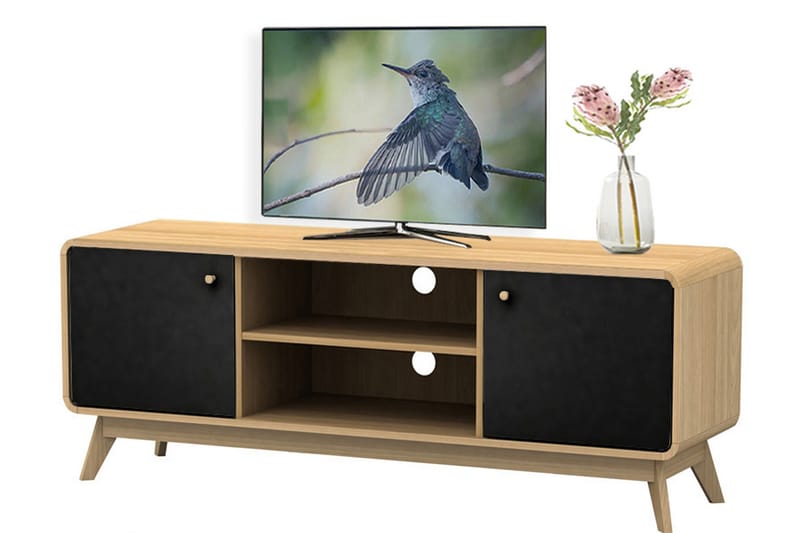 Olivet Tv-benk 140 cm - Natur/Svart - Møbler - Mediamøbel & tv møbel - TV-benk & mediabenk