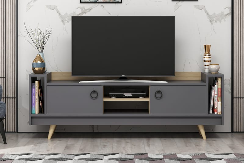 Opelika Tv-benk 160 cm - Natur/Antrasitt - Møbler - Medie- & TV-møbler - TV-benk & mediabenk