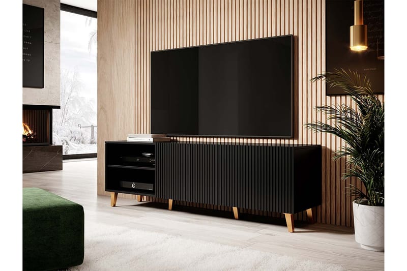 Pafos Tv-benk 40x52x150 cm - Svart - Møbler - Mediamøbel & tv møbel - TV-benk & mediabenk