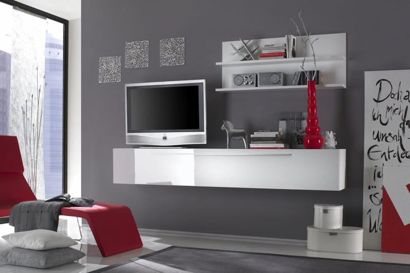 Primo TV-benk 210 cm - Hvit - Møbler - Medie- & TV-møbler - TV-benk & mediabenk