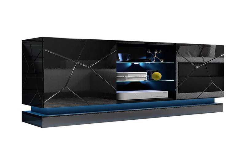 Qiu Tv-benk 160 cm - Svart - Oppbevaring - Oppbevaringsmøbler - Sideboard & skjenker