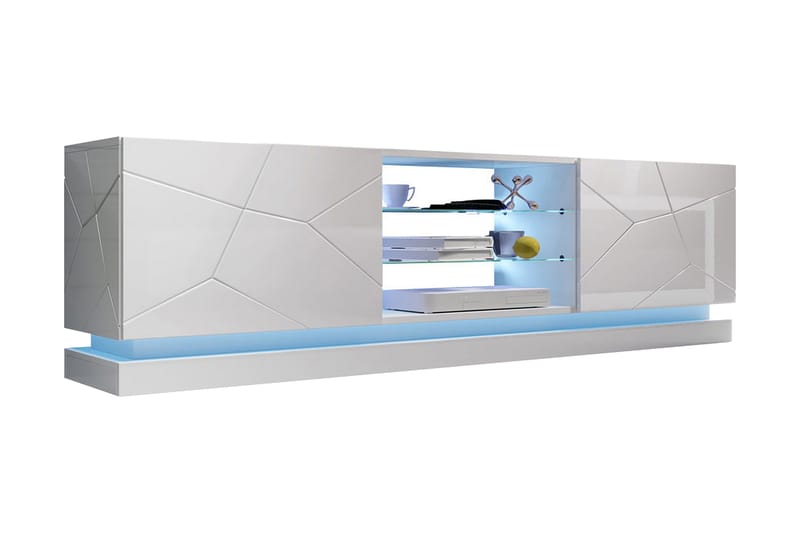 Qiu TV-benk 200 cm - Hvit Highlighter - Møbler - Bord - Avlastningsbord - Konsollbord