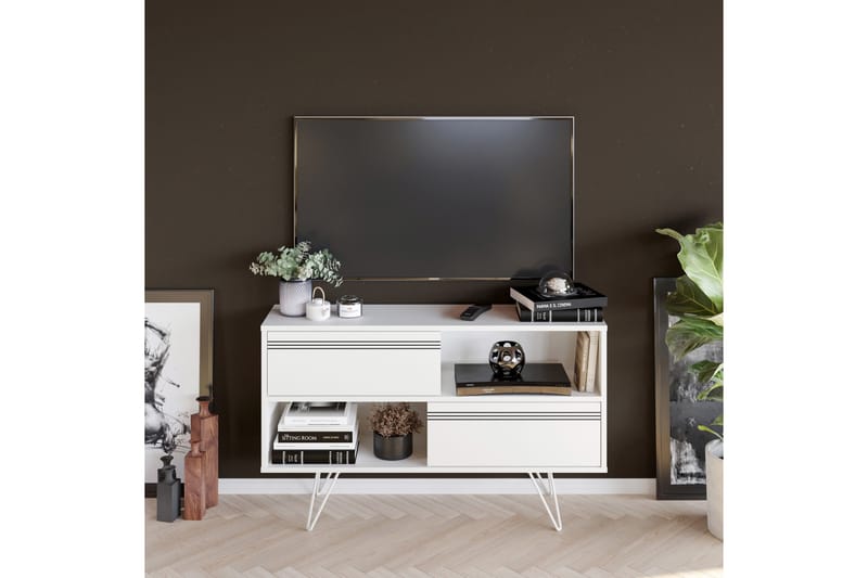 Rinorea Tv-benk 120x71 cm - Hvit - Møbler - Mediamøbel & tv møbel - TV-benk & mediabenk