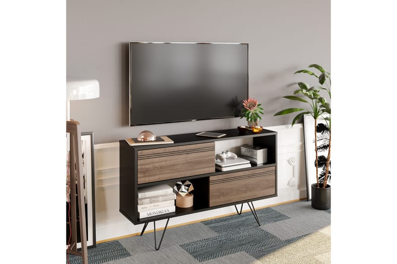 Rinorea Tv-benk 120x71 cm - Svart - Møbler - Mediamøbel & tv møbel - TV-benk & mediabenk