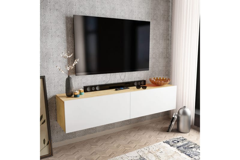 Rinorea Tv-benk 159,7x34,1 cm - Hvit - Møbler - Mediamøbel & tv møbel - TV-benk & mediabenk