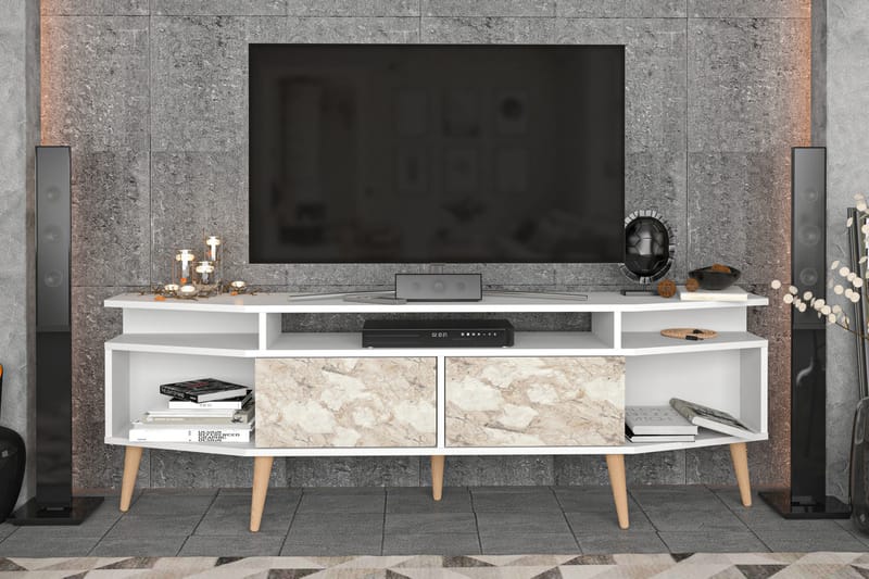 Rinorea Tv-benk 180x58,6 cm - Hvit - Møbler - Mediamøbel & tv møbel - TV-benk & mediabenk