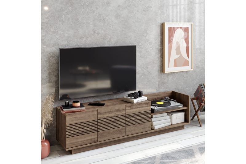 Rontano Tv-benk 168 cm - Mørkebrun - Møbler - Medie- & TV-møbler - TV-benk & mediabenk