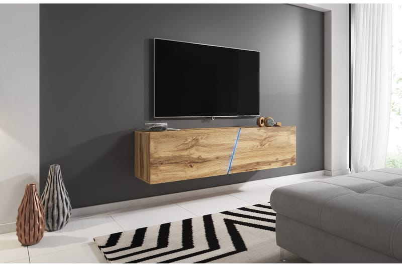 Simena Tv-benk 160 cm LED-belysning - Rustik Eklook - Møbler - Mediamøbel & tv møbel - TV-benk & mediabenk