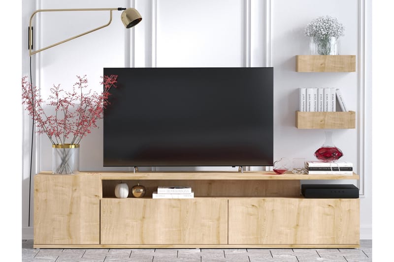 Sinox Tv-benk 180 cm - Natur/Hvit - Møbler - Mediamøbel & tv møbel - TV-benk & mediabenk