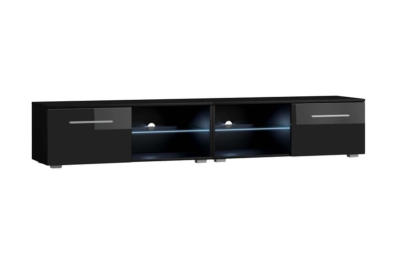 Storsjö TV-benk 200 cm LED-belysning - Svart - Møbler - Møbelsett - Møbelsett til stue