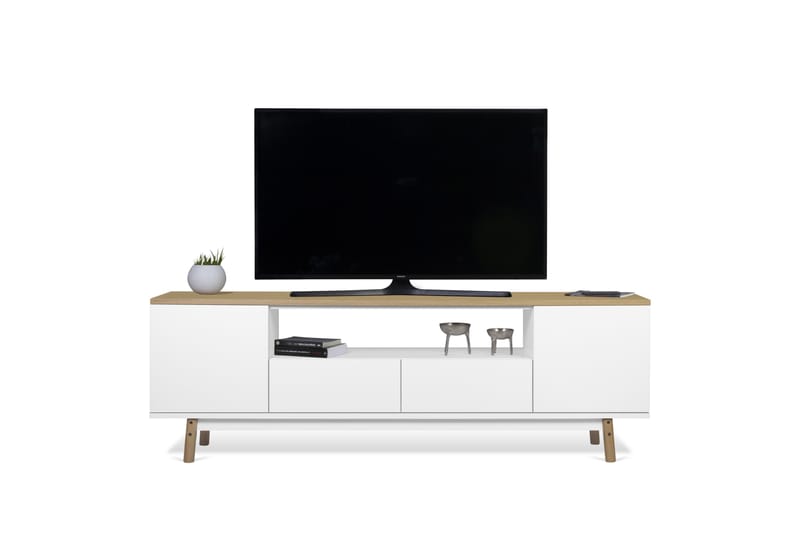 Stycho TV-benk 185 cm - Hvit/Tre - Møbler - Mediamøbel & tv møbel - TV-benk & mediabenk