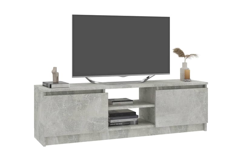 TV-benk betonggrå 120x30x35,5 cm sponplate - Grå - Møbler - Medie- & TV-møbler - TV-benk & mediabenk