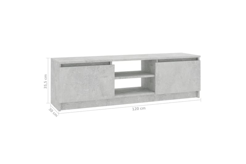 TV-benk betonggrå 120x30x35,5 cm sponplate - Grå - Møbler - Medie- & TV-møbler - TV-benk & mediabenk