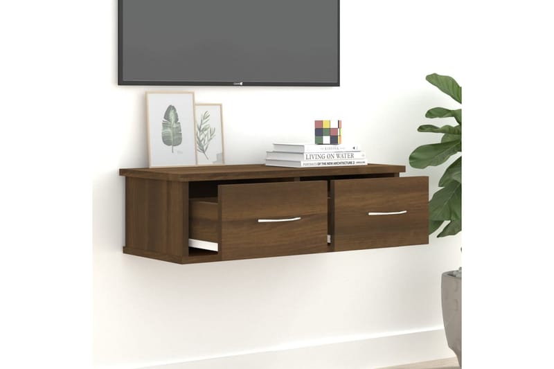 TV-benk brun eik 60x26x18,5 cm konstruert tre - Brun - Møbler - Mediamøbel & tv møbel - TV-benk & mediabenk