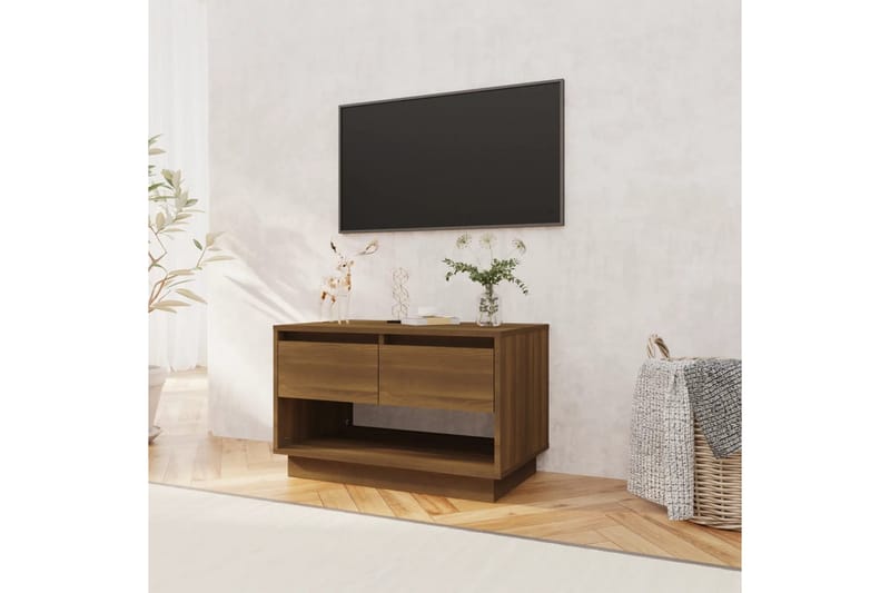 TV-benk brun eik 70x41x44 cm sponplate - Brun - Møbler - Mediamøbel & tv møbel - TV-benk & mediabenk