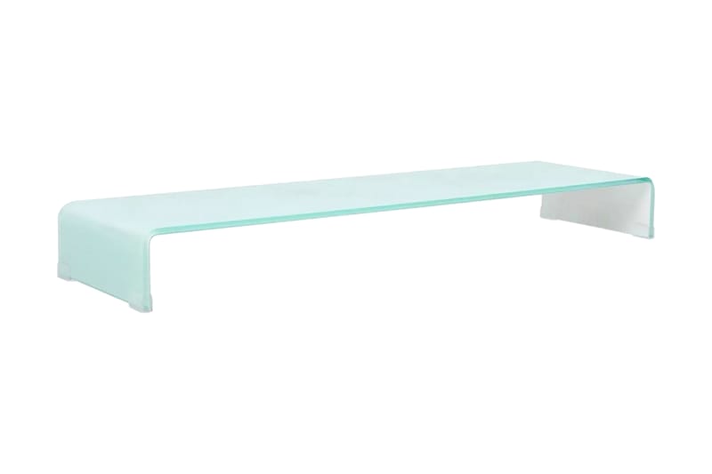 TV-benk glass hvit 110x30x13 cm - Hvit - Møbler - Medie- & TV-møbler - TV-benk & mediabenk