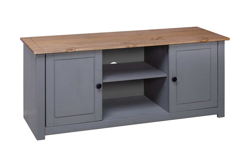 TV-benk grå 120x40x50 cm heltre furu Panama Range - Grå - Møbler - Bord - Sofabord