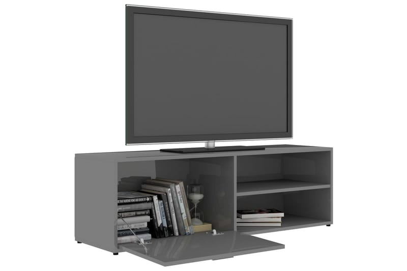 TV-benk høyglans grå 120x34x37 cm sponplate - Grå - Møbler - Mediamøbel & tv møbel - TV-benk & mediabenk