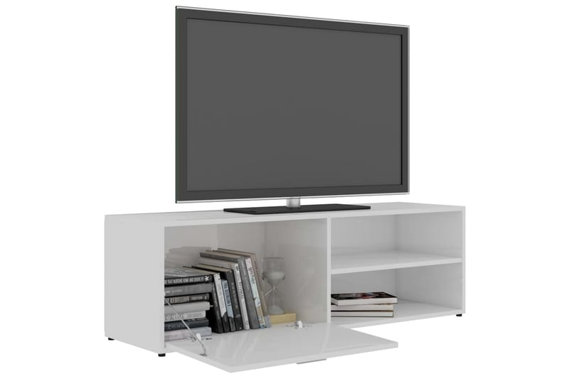 TV-benk høyglans hvit 120x34x37 cm sponplate - Hvit - Møbler - Mediamøbel & tv møbel - TV-benk & mediabenk