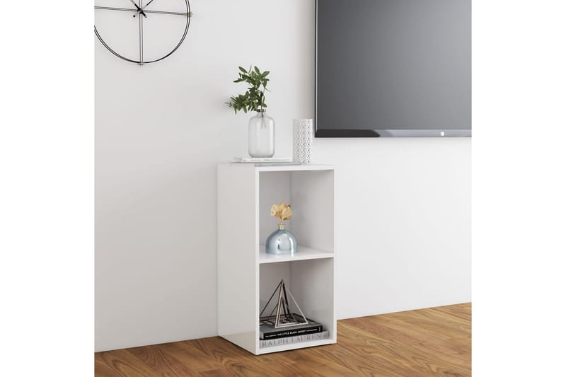 TV-benk høyglans hvit 72x35x36,5 cm sponplate - Hvit - Møbler - Mediamøbel & tv møbel - TV-benk & mediabenk
