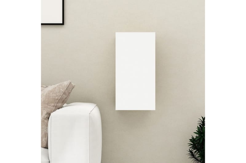TV-benk hvit og sonoma eik 30,5x30x60 cm sponplate - Beige - Møbler - Medie- & TV-møbler - TV-benk & mediabenk