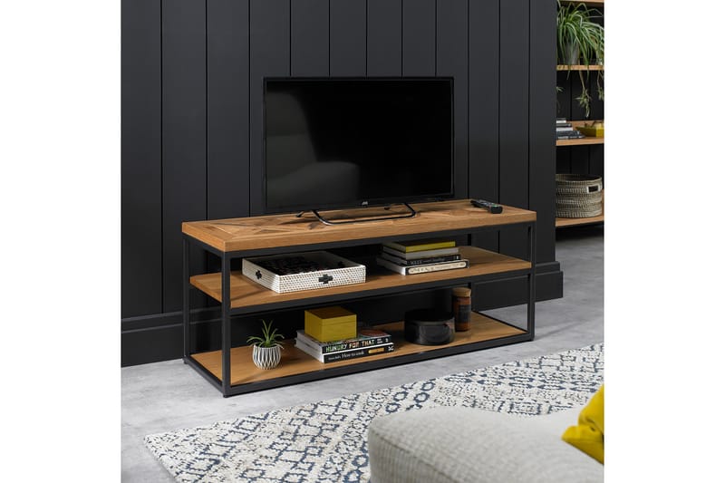 TV-benk / hylle INDUS 116x37xH45cm grå/metall - Møbler - Mediamøbel & tv møbel - TV-benk & mediabenk