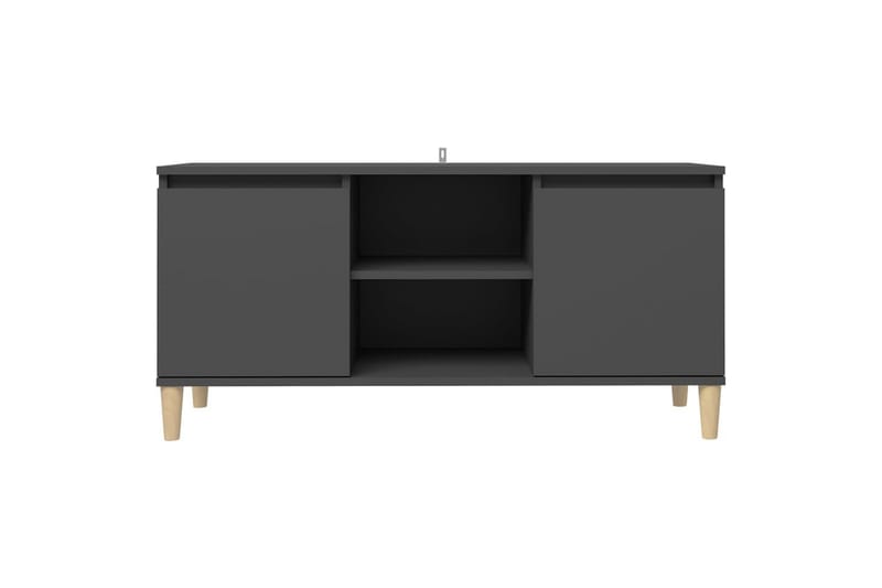 TV-benk med ben i heltre grå 103,5x35x50 cm - Grå - Møbler - Mediamøbel & tv møbel - TV-benk & mediabenk