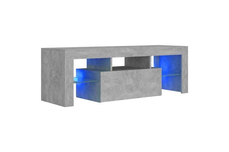 TV-benk med LED-lys betonggrå 120x35x40 cm - Grå - Møbler - Medie- & TV-møbler - TV-benk & mediabenk