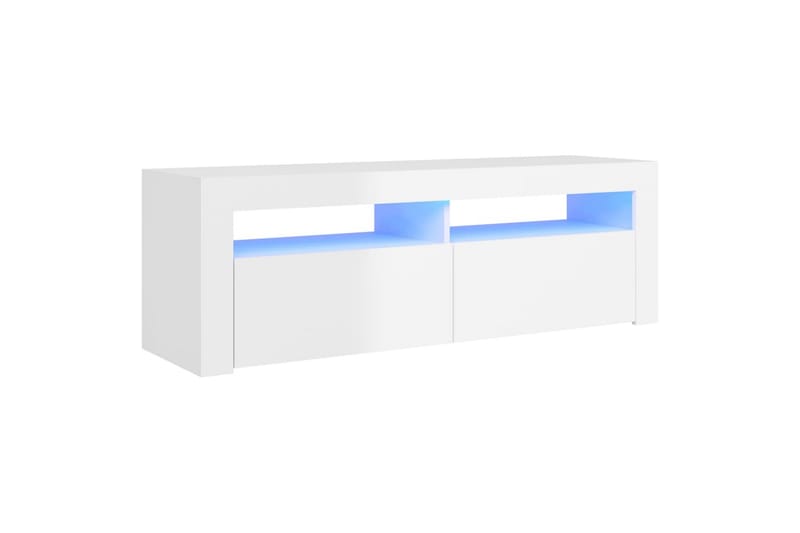 TV-benk med LED-lys høyglans hvit 120x35x40 cm - Hvit - Møbler - Mediamøbel & tv møbel - TV-benk & mediabenk