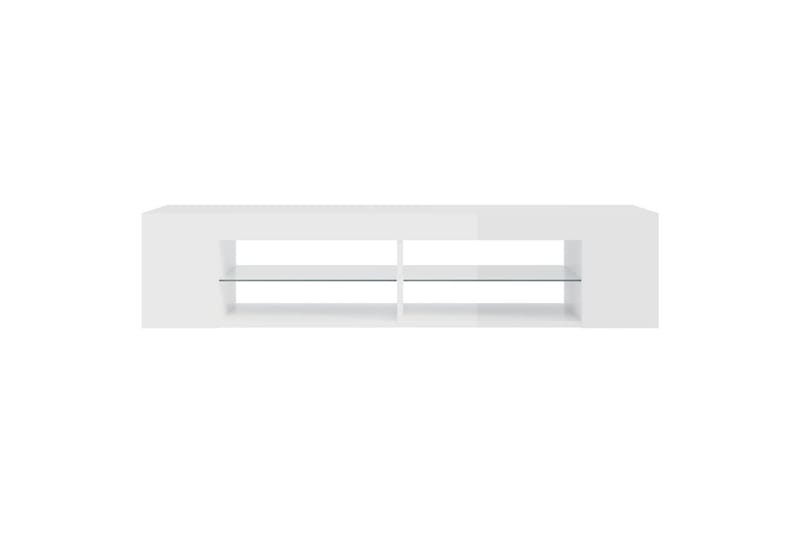 TV-benk med LED-lys høyglans hvit 135x39x30 cm - Hvit - Møbler - Mediamøbel & tv møbel - TV-benk & mediabenk