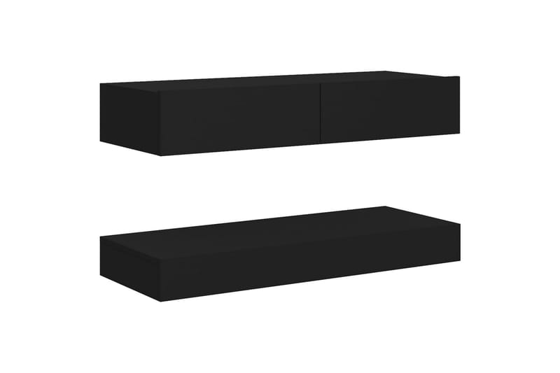 TV-benk med LED-lys svart 90x35 cm - Svart - Møbler - Medie- & TV-møbler - TV-benk & mediabenk