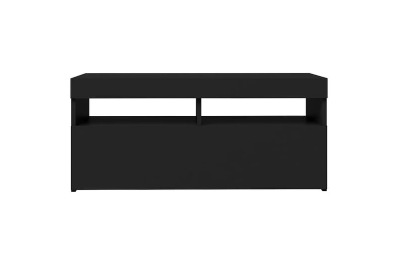TV-benk med LED-lys svart 90x35x40 cm - Svart - Møbler - Medie- & TV-møbler - TV-benk & mediabenk