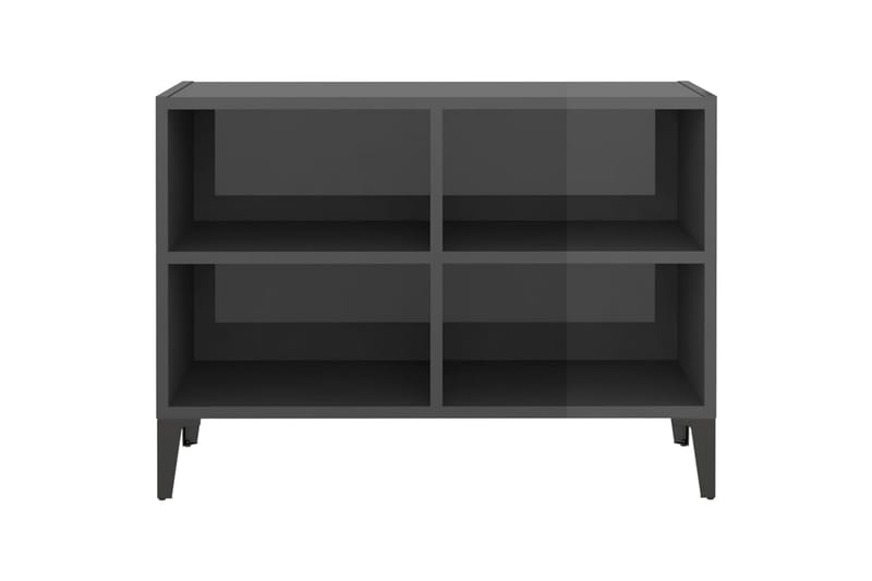 TV-benk med metallben høyglans grå 69,5x30x50 cm - Grå - Møbler - Mediamøbel & tv møbel - TV-benk & mediabenk