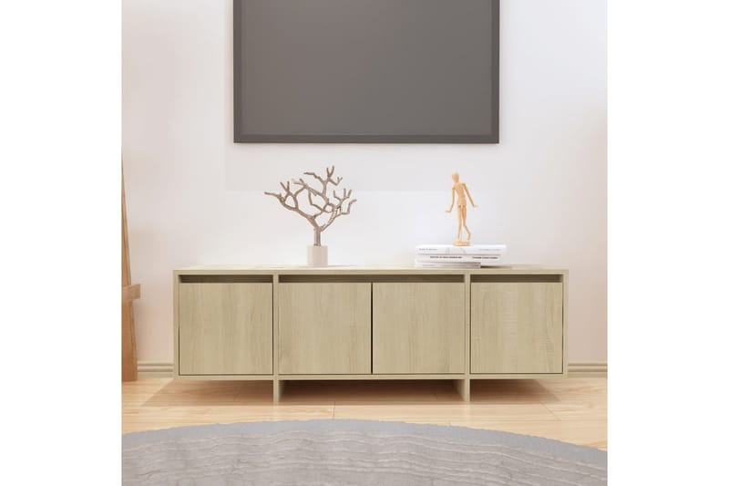 TV-benk sonoma eik 120x30x40,5 cm sponplate - Beige - Møbler - Mediamøbel & tv møbel - TV-benk & mediabenk