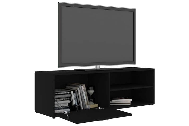 TV-benk svart 120x34x37 cm sponplate - Svart - Møbler - Medie- & TV-møbler - TV-benk & mediabenk